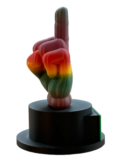 Mittelfinger Trophäe Bunt / Regenbogen – Bild 3
