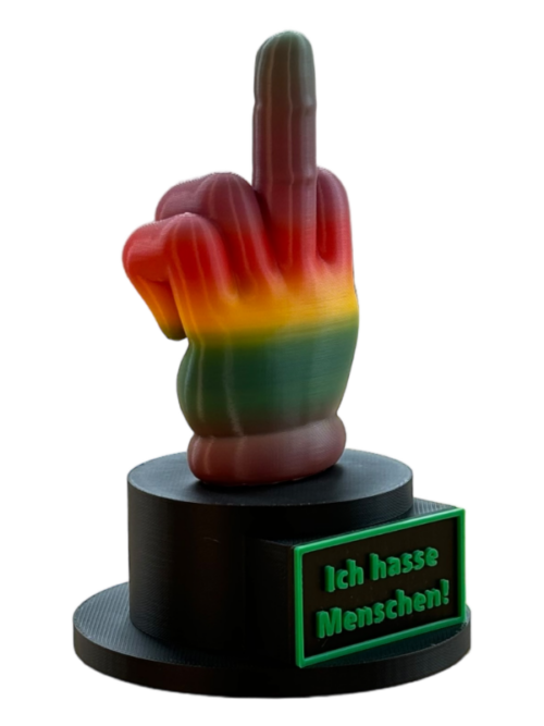 Mittelfinger Trophäe Bunt / Regenbogen – Bild 2