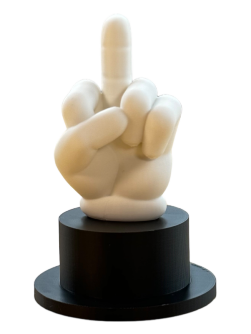Mittelfinger Trophäe Weiß – Bild 4