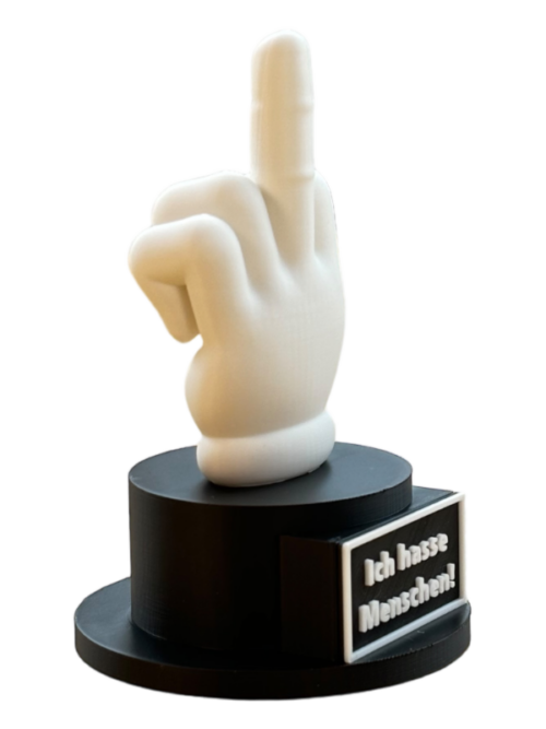 Mittelfinger Trophäe Weiß – Bild 2
