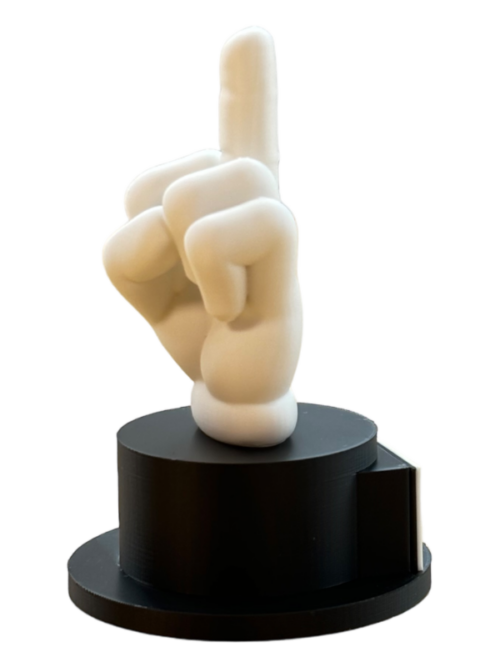 Mittelfinger Trophäe Weiß – Bild 3