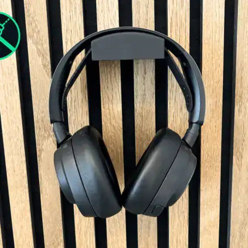 Headset Halter mit Kopfhoerer an Akustikpaneele ohne Bohren